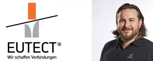 Bild zeigt Logo von der Eutect Gmbh und dem Geschäftsführer Matthias Fehrenbach